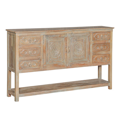 Two Door Media Cabinet with Six Drawers from Home Trends & Design - Luna Furniture
