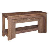 Wood Console Table with Hand Carved Panel from Home Trends & Design - Luna Furniture