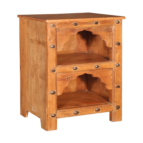 Wooden Display Cabinet with Hand Carved Shelves from Home Trends & Design - Luna Furniture