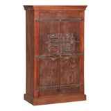 Tall Wood Cabinet with Hand Carved Doors from Home Trends & Design - Luna Furniture