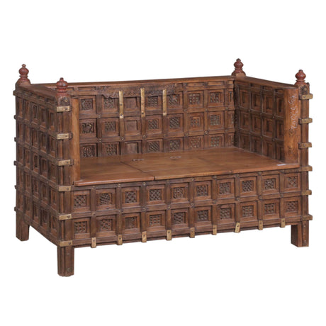 Solid Wood Bench with Ornate Hand Carved Detail from Home Trends & Design - Luna Furniture