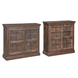 Carved Wood Storage Cabinet with Decorative Doors from Home Trends & Design - Luna Furniture