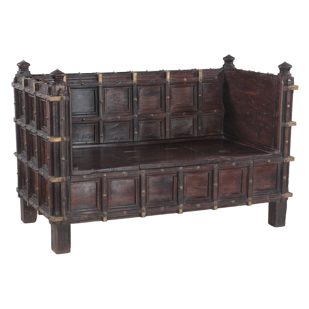 Large Wooden Sofa Crafted from Vintage Stick Box
