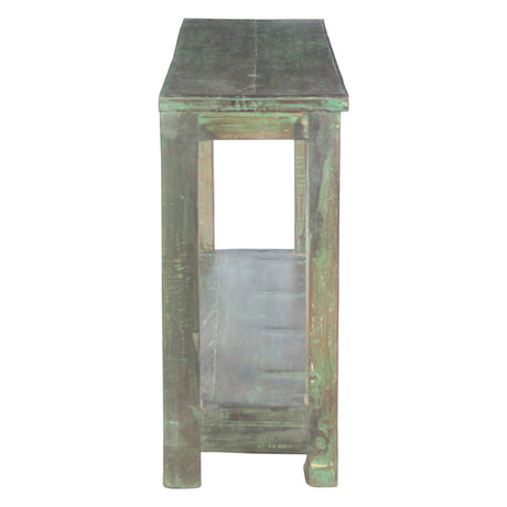 Hand Carved Wood Console Table with Bottom Shelf from Home Trends & Design - Luna Furniture
