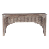 Hand Carved Wood Door Console Table