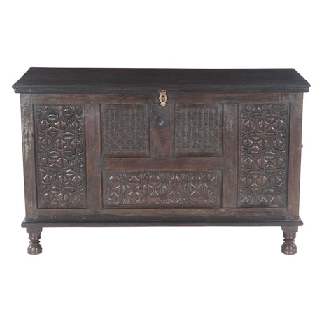 Finely Carved Wood Console Table with Built In Storage from Home Trends & Design - Luna Furniture