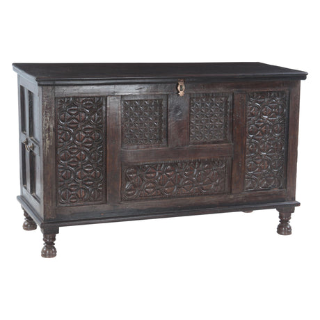 Finely Carved Wood Console Table with Built In Storage from Home Trends & Design - Luna Furniture