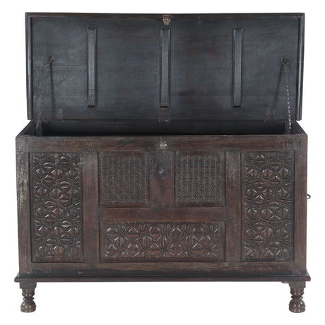 Finely Carved Wood Console Table with Built In Storage from Home Trends & Design - Luna Furniture