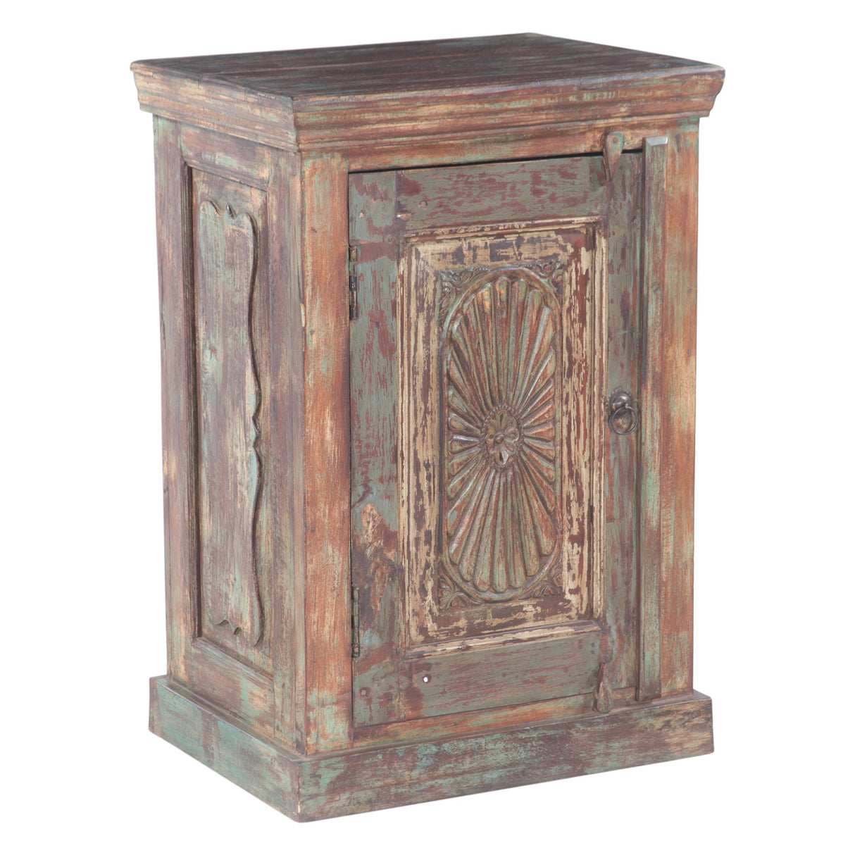 Hand Carved Wood Bedside Almirah Cabinet