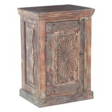 Hand Carved Wood Bedside Almirah Cabinet
