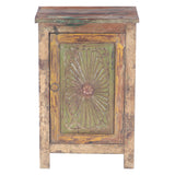 Hand Carved Wood Bedside Almirah Cabinet