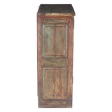 Hand Carved Wood Cabinet with Two Drawers and Two Doors