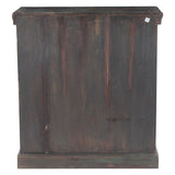 Hand Carved Wood Cabinet with Two Drawers and Two Doors