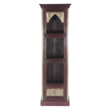 Wood Bookshelf with Brass Fittings