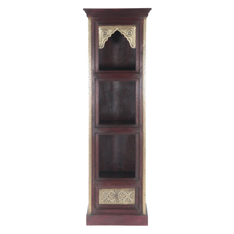 Wood Bookshelf with Brass Fittings from Home Trends & Design - Luna Furniture