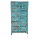 Hand Carved Wood Door on Iron Stand