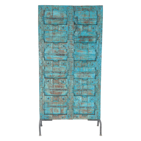 Hand Carved Wood Door on Iron Stand from Home Trends & Design - Luna Furniture