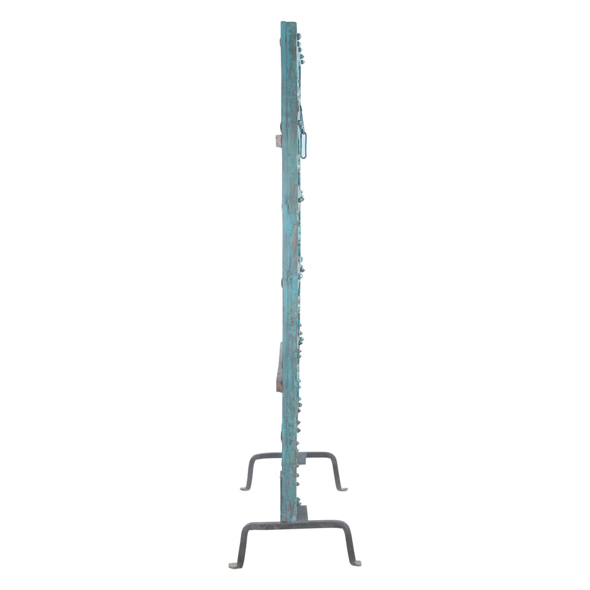 Hand Carved Wood Door on Iron Stand