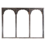 Large Hand Carved Wood Triple Arch