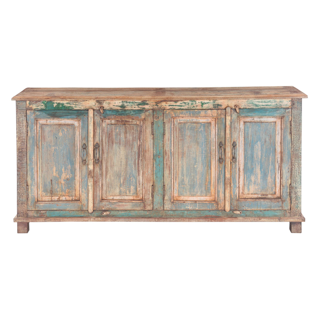 Large Wood Sideboard Crafted from Four Vintage Doors