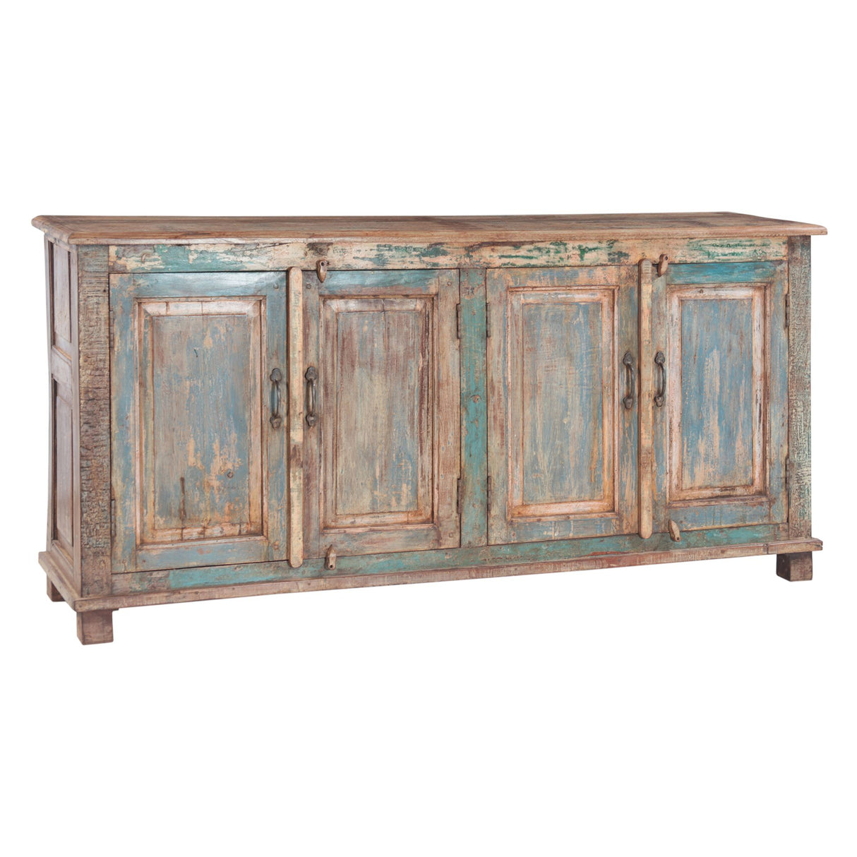 Large Wood Sideboard Crafted from Four Vintage Doors