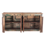 Large Wood Sideboard Crafted from Four Vintage Doors