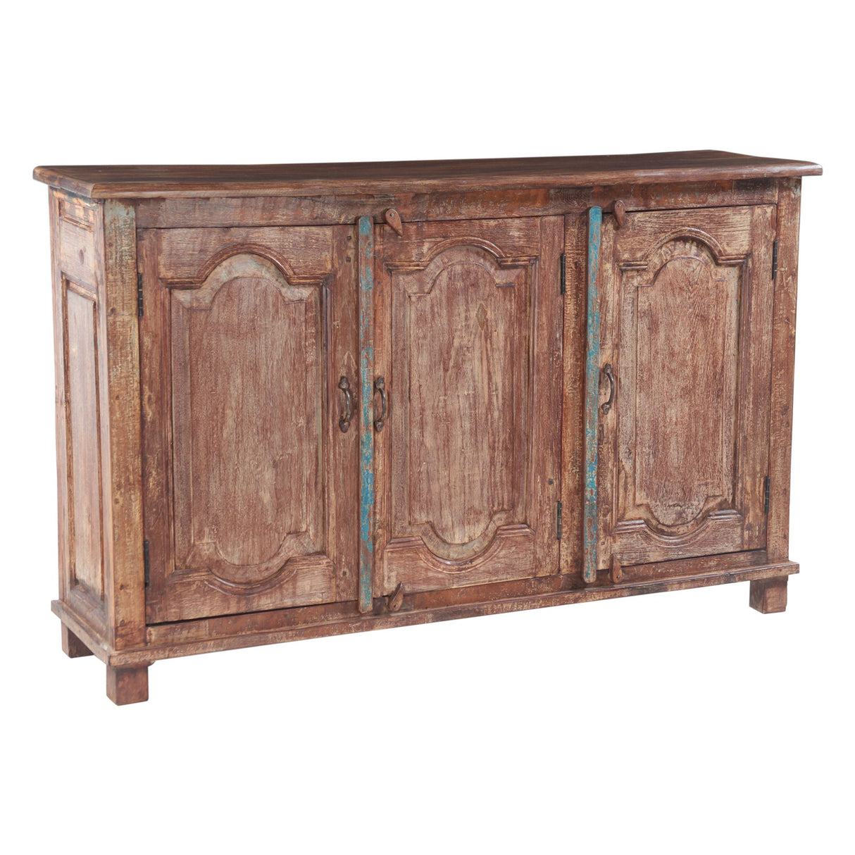 Large Wood Sideboard Crafted from Three Vintage Doors