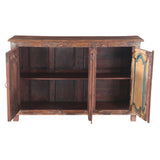 Large Wood Sideboard Crafted from Three Vintage Doors