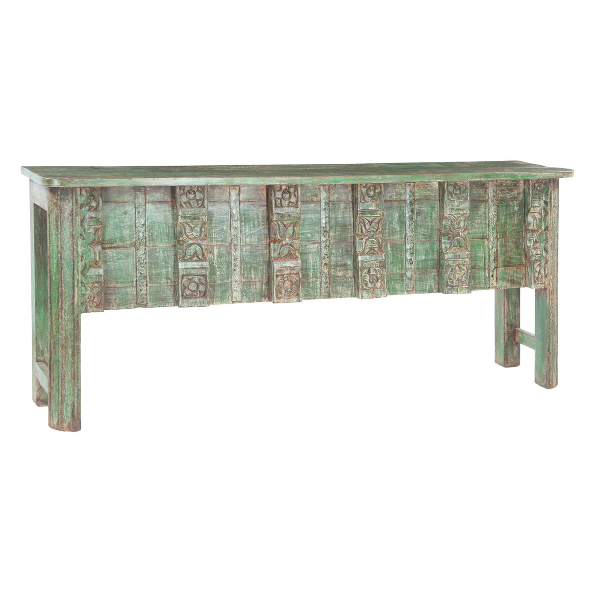 Large Vintage Wood Door Console Table