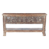 Wood Door Console Table with Bottom Shelf