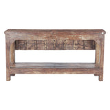 Wood Door Console Table with Bottom Shelf