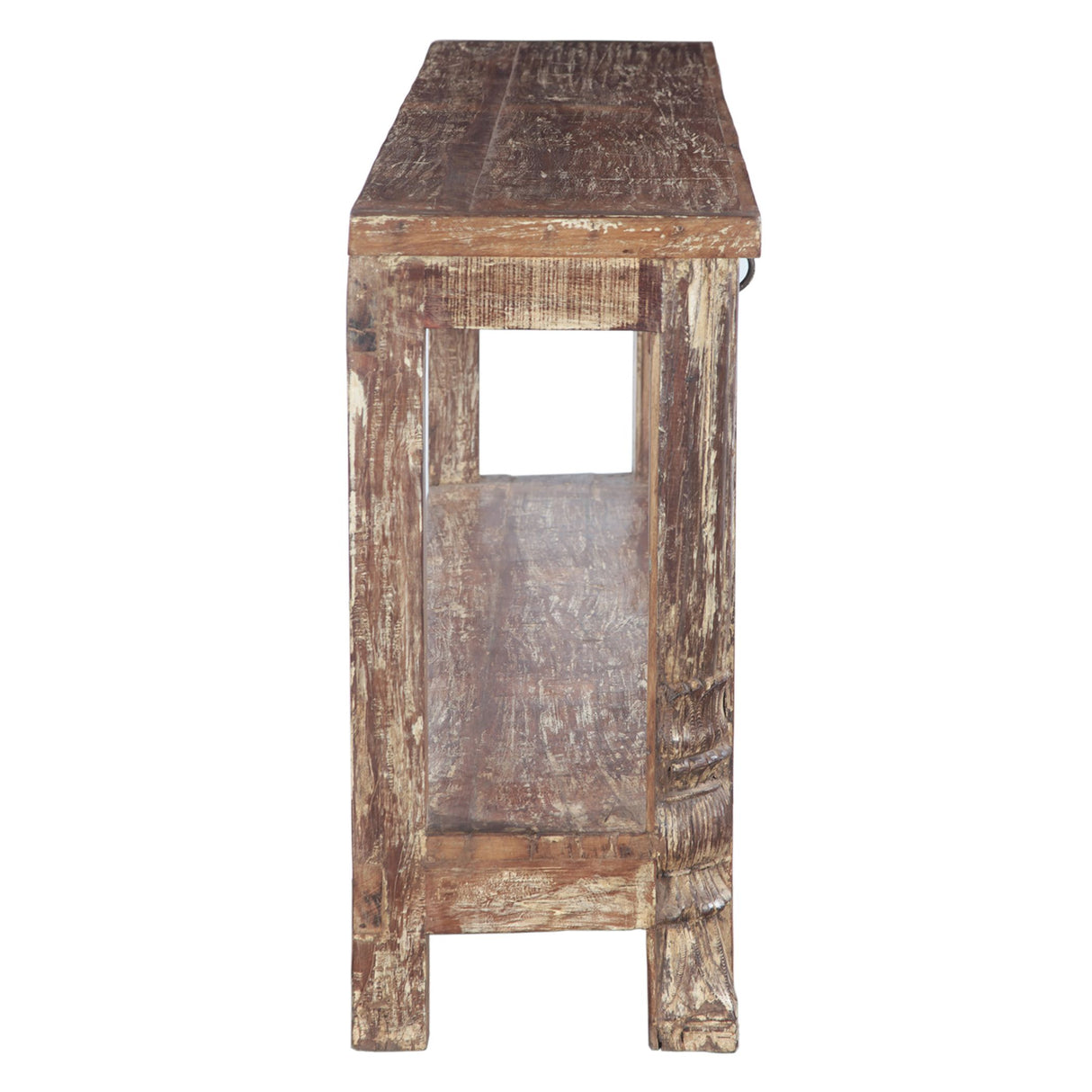 Wood Door Console Table with Bottom Shelf
