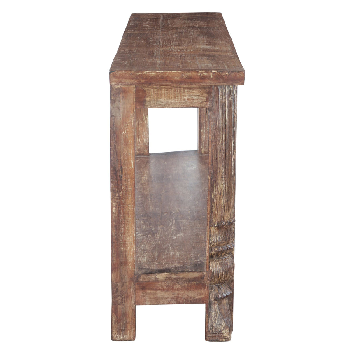 Wood Door Console Table with Bottom Shelf