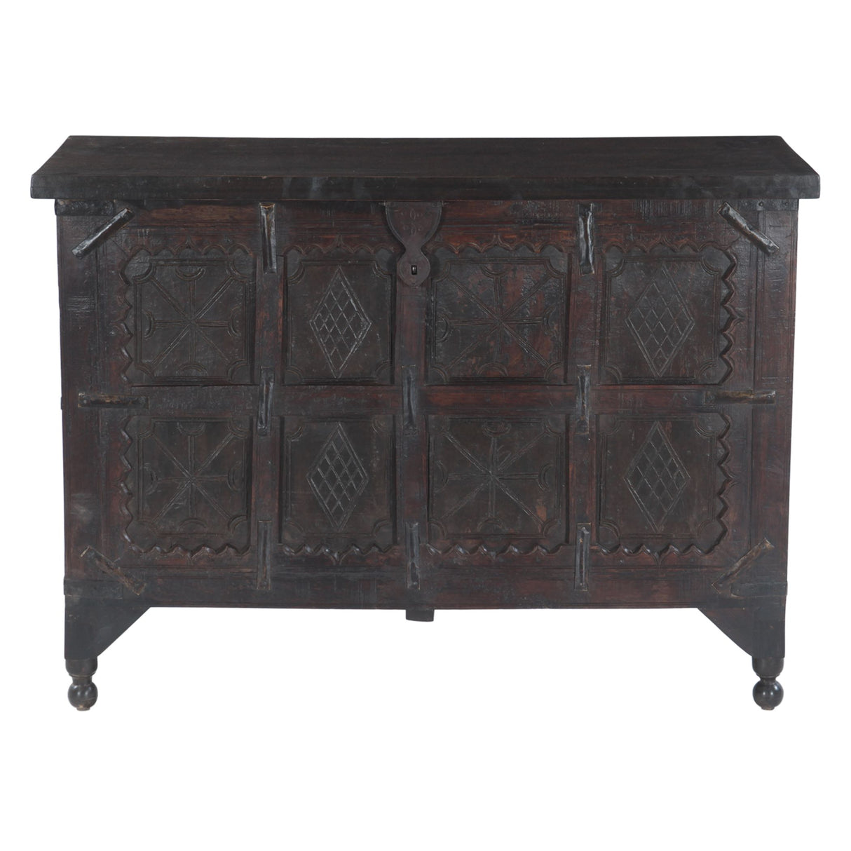 Wood Console Table with Built In Storage Box