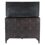 Wood Console Table with Built In Storage Box