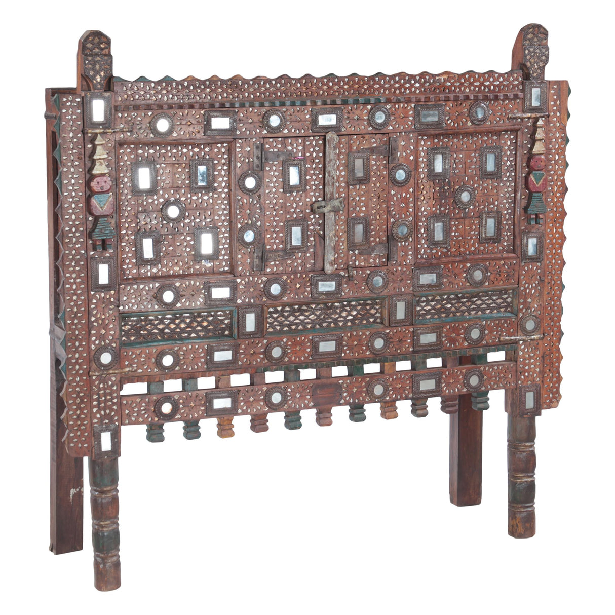Finely Carved Large Wood Damchiya Chest