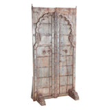 Hand Carved Wood Mehraab Door on Iron Stand