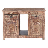 Colorful Wooden Writing Desk with Two Drawers and Two Doors