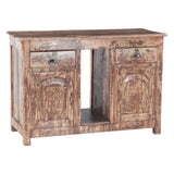 Colorful Wooden Writing Desk with Two Drawers and Two Doors