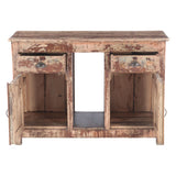 Colorful Wooden Writing Desk with Two Drawers and Two Doors