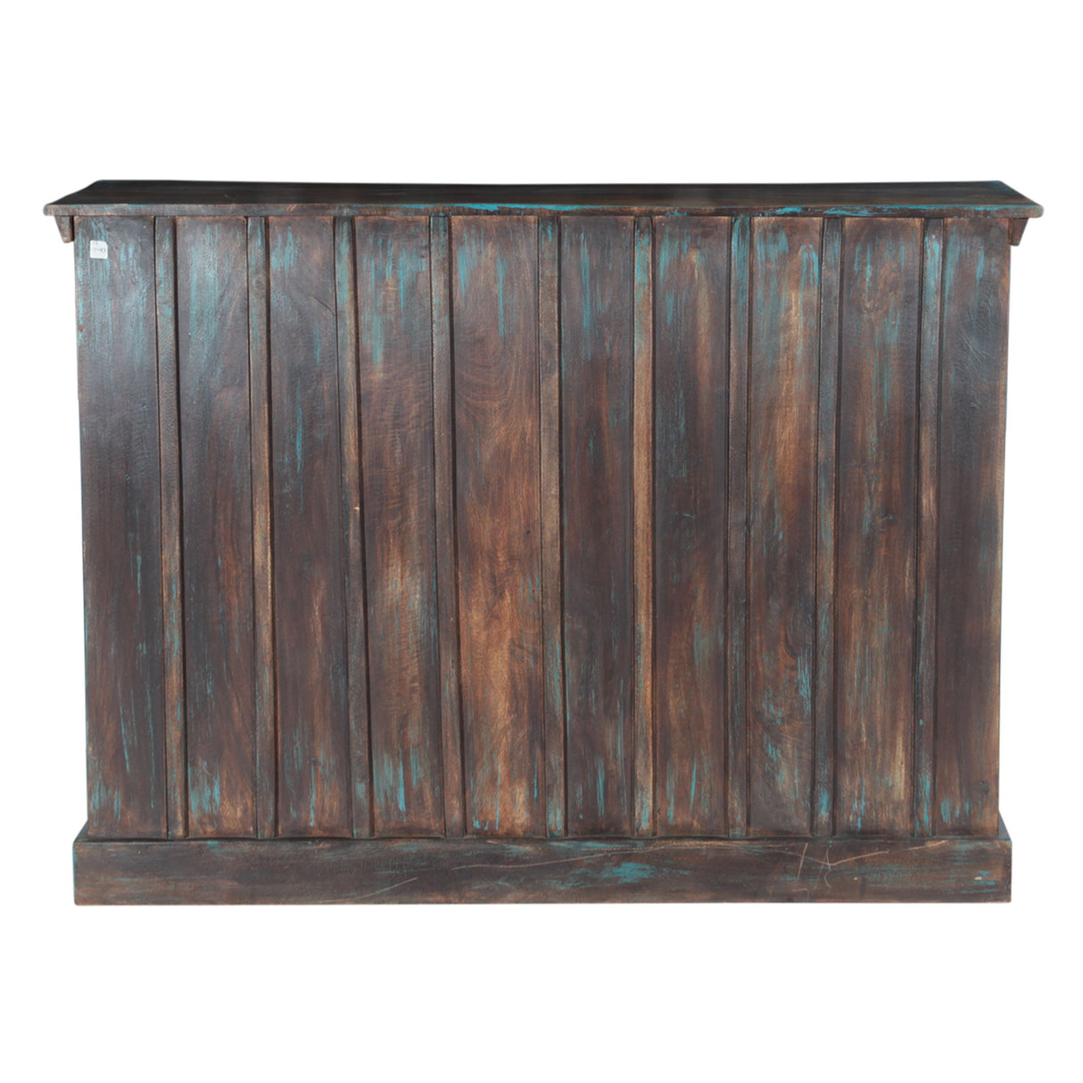 Hand Carved Bookshelf in Antique Teal