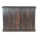 Hand Carved Bookshelf in Antique Teal