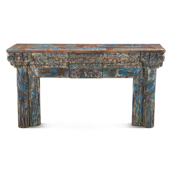 Carved Wooden Door Console Table