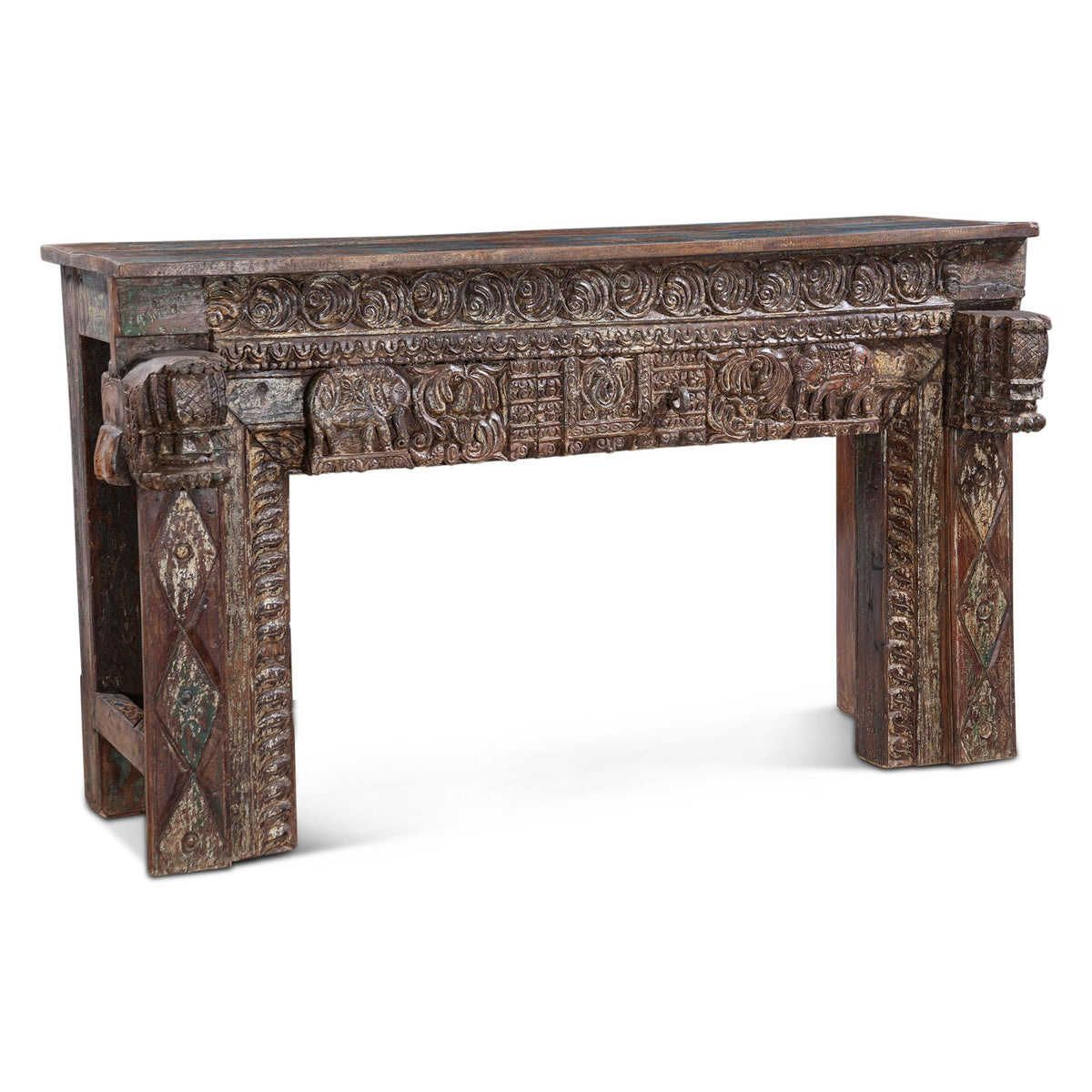 Finely Carved Wood Console Table from Home Trends & Design - Luna Furniture