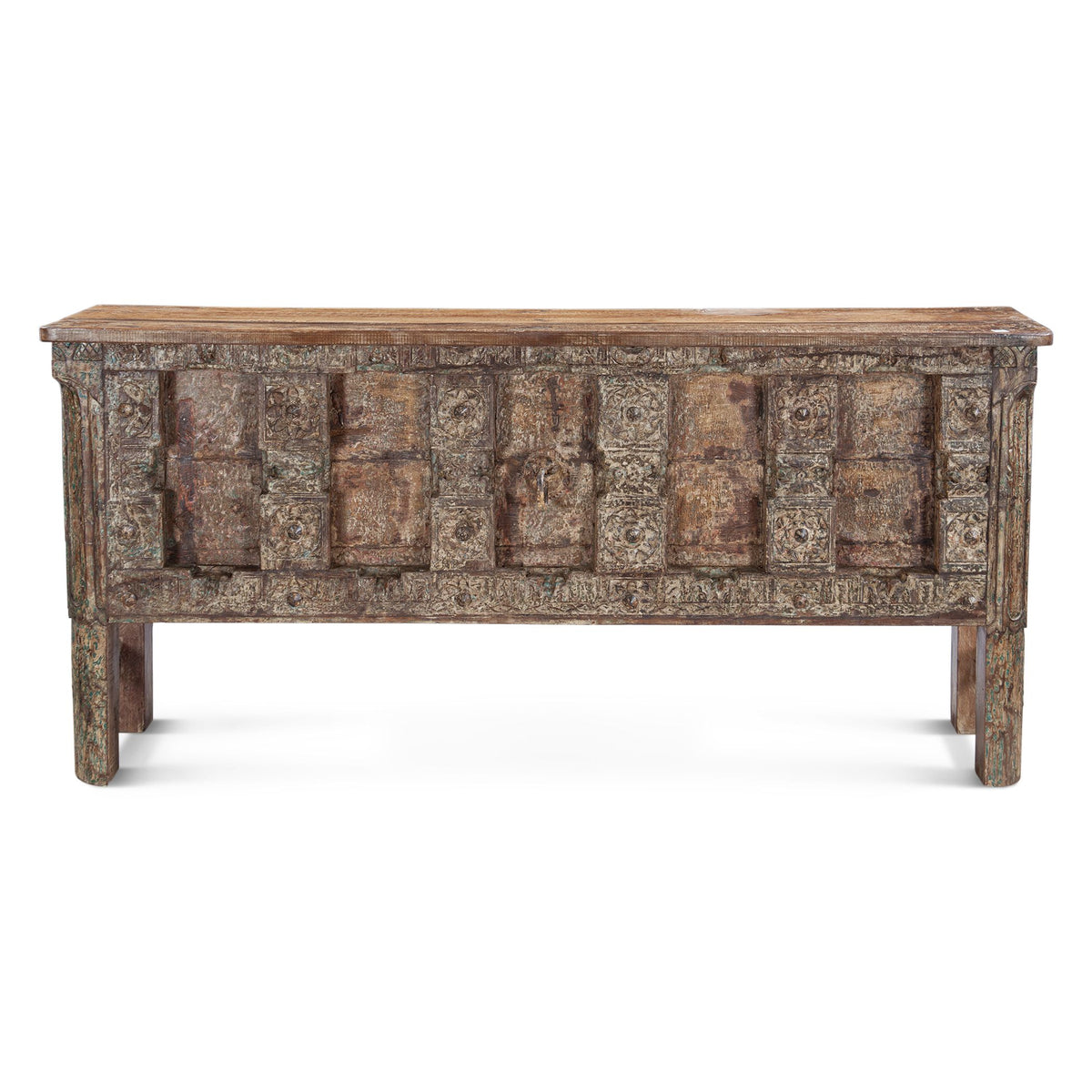 Finely Carved Wood Door Console Table from Home Trends & Design - Luna Furniture
