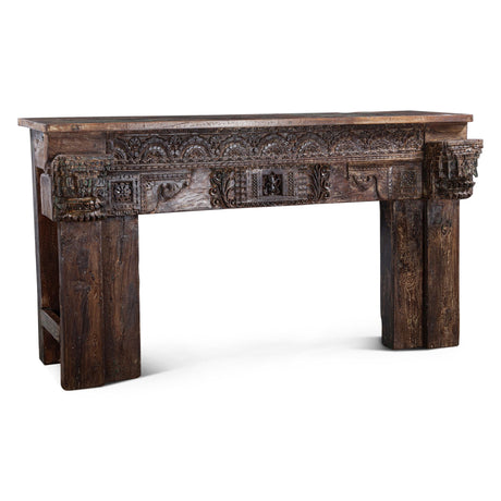 Finely Carved Wood Console Table from Home Trends & Design - Luna Furniture