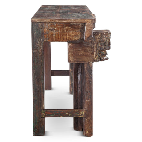 Finely Carved Wood Console Table from Home Trends & Design - Luna Furniture