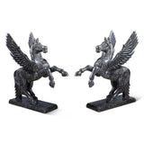 Hand Carved Wood Flying Horse Sculpture on Stand from Home Trends & Design - Luna Furniture