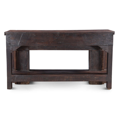 Finely Carved Wood Console Table with Bottom Shelf from Home Trends & Design - Luna Furniture