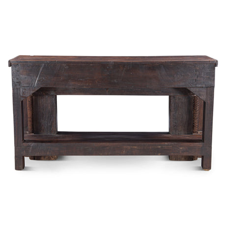 Finely Carved Wood Console Table with Bottom Shelf from Home Trends & Design - Luna Furniture